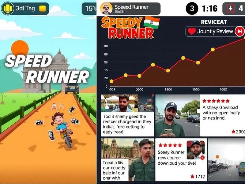 Speedy Runner gameplay screenshot showing character running through Indian-themed environment